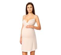 Merry Style Combinación Interior de Embarazo para Mujer de Viscosa Enagua elástica Ligera Agradable al Tacto camisón Mujer Dormir Ropa de Diario Camisa de Noche Verano MS10-466 (Beige, L)