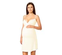 Merry Style Combinación Interior de Embarazo para Mujer de Viscosa Enagua elástica Ligera Agradable al Tacto camisón Mujer Dormir Ropa de Diario Camisa de Noche Verano MS10-466 (Ecru, XL)