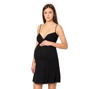 Merry Style Combinación Interior de Embarazo para Mujer de Viscosa Enagua elástica Ligera Agradable al Tacto camisón Mujer Dormir Ropa de Diario Camisa de Noche Verano MS10-466 (Negro, M)