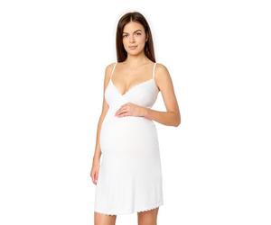 Merry Style Combinación Interior de Embarazo para Mujer de Viscosa Enagua elástica Ligera Agradable al Tacto camisón Mujer Dormir Ropa de Diario Camisa de Noche Verano MS10-466 (Blanco, XXL)