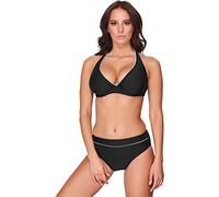 Merry Style Conjunto Bikini Sujetador y Bragas Bañador 2 Piezas Mujer 74RN24 (Negro/Blanco, EU(75H/38)=ES(90H/40))