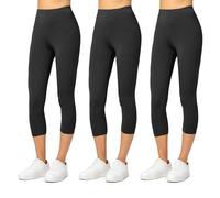 Merry Style Leggins 3/4 Mallas Deportivas Mujer MS10-144 (Negro/Negro/Negro, L)