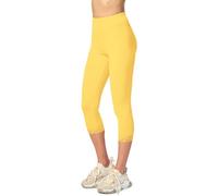 Merry Style Leggins 3/4 Mallas Deportivas Mujer MS10-290(Amarillo, XL)