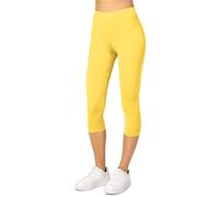 Merry Style Leggins 3/4 Mallas Deportivas para Mujer Fitness Leggings Piratas Leggins Capri de Mujeres Verano Pantalones Piratas Yoga MS10-144 (Amarillo, XS)