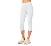 Merry Style Leggins 3/4 Mallas Deportivas para Mujer Fitness Leggings Piratas Leggins Capri de Mujeres Verano Pantalones Piratas Yoga MS10-144 (Blanco, L)