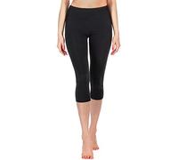Merry Style Leggins 3/4 Mallas Deportivas para Mujer Fitness pilates gimnasio Deporte Leggings piratas Capri de mujeres Verano MS10-220 (Negro, M)
