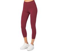 Merry Style Leggins Deportivos para Mujer Pantalones Piratas Suaves Elásticos Leggings de Algodón 3/4 Mallas de Mujer Confortables MS10-199 (Burdeos, S)