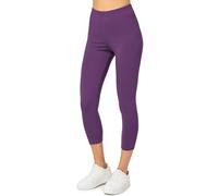 Merry Style Leggins Deportivos para Mujer Pantalones Piratas Suaves Elásticos Leggings de Algodón 3/4 Mallas de Mujer Confortables MS10-199 (Púrpura,XS)