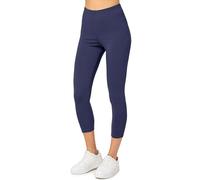 Merry Style Leggins Deportivos para Mujer Pantalones Piratas Suaves Elásticos Leggings de Algodón 3/4 Mallas de Mujer Confortables MS10-199 (Nevy Azul, S)