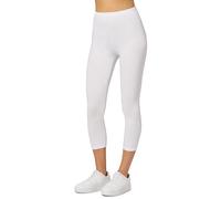 Merry Style Leggins Deportivos para Mujer Pantalones Piratas Suaves Elásticos Leggings de Algodón 3/4 Mallas de Mujer Confortables MS10-199 (Blanco, XXL)
