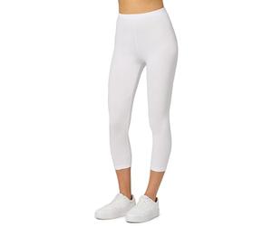 Merry Style Leggins Deportivos para Mujer Pantalones Piratas Suaves Elásticos Leggings de Algodón 3/4 Mallas de Mujer Confortables MS10-199 (Blanco, 3XL)