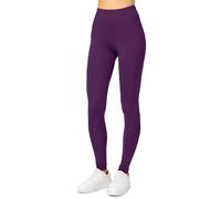 Merry Style Leggins Deportivos Mujer - Ropa Deportiva Mujer con Cintura Media, Leggings Flexibles, Suaves y Transpirables para Gimnasio, Pilates o Uso Diario MS10-143 (Ciruela, XS)