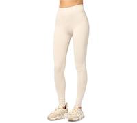 Merry Style Leggins Largos Deportivas Mujer Mallas con Cintura Elástica Leggins Mujer Vestir Suaves Flexibles, Transpirables Ideal para Todas Las Estaciones MS10-143 (Ecru, XS)