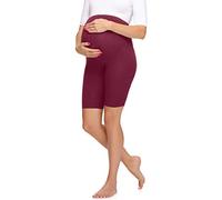 Merry Style Leggins Premamá Pantalones Cortos Mujer Mallas cortas de Embarazo Shorts de mujer embarazada MS10-299 (Burdeos, S)
