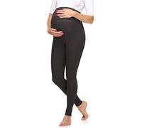 Merry Style Leggins Premamá Pantalones Largos de Mujer Mallas largas de Embarazo Pantalones para mujer embarazada MS10-297 (Melange Oscura, 3XL)