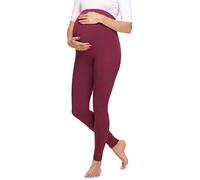 Merry Style Leggins Premamá Pantalones Largos de Mujer Mallas largas de Embarazo Pantalones para Mujer Embarazada MS10-297 (Burdeos, L)