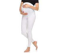Merry Style Leggins Premamá Pantalones Largos de Mujer Mallas largas de Embarazo Pantalones para Mujer Embarazada MS10-297 (Blanco, XXL)