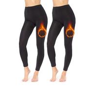 Merry Style Leggins térmicos Mallas Mujer inviernales Pantalón Leggings Polainas Vestir Calientes Ropa Mujer Invierno Outdoor Ropa MS-ATX-441 (2 Pares Negro/Negro, 3XL-4XL)