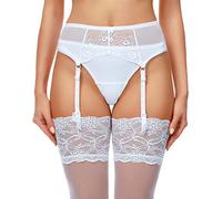 Merry Style Liguero de Encaje Lencería Sexy Ropa Interior Mujer 911 (Blanco-2, L)