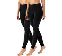 Merry Style Lote de 2 Leggins Largos Mallas Deportivas Mujer MS10-143 (Negro/Negro, L)