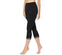 Merry Style Mallas 3/4 para mujeres Leggins con Encaje de Mujer Leggings pirata Pantalón Capri Deporte pantalones para primavera y verano Malla corta MS10-224 (Negro, 4XL)