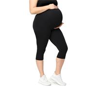 Merry Style Mallas de maternidad 3/4 para mujer, tallas grandes, de viscosa, MS10-461, Negro , 5XL grande