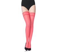 Merry Style Medias Autoadhesivas de Microfibra 40 DEN con Encaje Lencería Sexy Mujer Tights Leotardos MS 791 (Coral-791, XS-S)