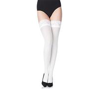 Merry Style Medias Autoadhesivas de Microfibra 40 DEN con Encaje Lencería Sexy Mujer Tights Leotardos MS 791 (Blanco-791, XS-S)