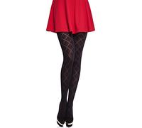 Merry Style Medias Opacas para mujeres con Estampado Pantys Medias con dibujos Lencería liguero Sexy Mujer MS 328 60 DEN (Negro, M)