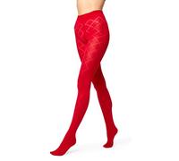 Merry Style Medias Opacas para mujeres con Estampado Pantys Medias con dibujos Lencería liguero Sexy Mujer MS 328 60 DEN (Rojo, XL)