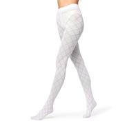 Merry Style Medias Opacas para mujeres con Estampado Pantys Medias con dibujos Lencería liguero Sexy Mujer MS 328 60 DEN (Blanco, L)