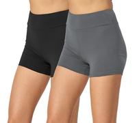 Merry Style Pantalones Cortos Mujer Leggins Shorts 2Pack MS10-359 (2Pack Negro/Gris, XXL)