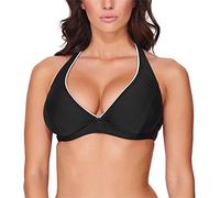Merry Style Sujetador de Bikini Parte de Arriba Bañador Top de Traje de Baño Mujer 74RN24 (Negro (9240)/Blanco, EU 80 C=ES 95 C)
