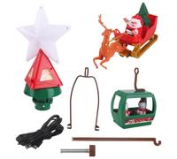 Merry Tree Star Topper - Elk Santa Dancing For Seasonal Illusion | ABS Synthetic with Electronic Components, USB Powered Rotate Lights Sound Decoration, For Home, Living Room, Shop, School