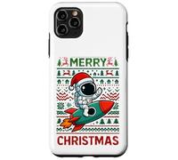 Merry Ugly Christmas Funny Santa Astronaut Riding Rocket Carcasa para iPhone 11 Pro MAX