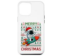 Merry Ugly Christmas Funny Santa Astronaut Riding Rocket Carcasa para iPhone 12 Pro MAX