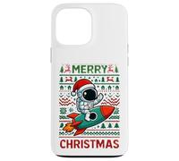 Merry Ugly Christmas Funny Santa Astronaut Riding Rocket Carcasa para iPhone 13 Pro MAX