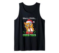 Merry UHHH Meow Christmas Cat Illustration Graphic Designs Camiseta sin Mangas