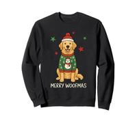 Merry Woofmas Golden Retriever Christmas Dog en suéter Sudadera