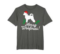 Merry Woofmas Navidad Perro Broma Juego de Palabras (Ingles) Camiseta, Hombre Tallas Grandes, Asfalto, 4X Alto