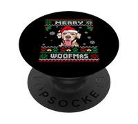Merry Woofmas Rhodesian Ridgeback Dog Christmas Ugly Xmas PopSockets PopGrip Adhesivo
