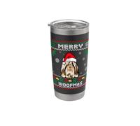Merry Woofmas Shih Tzu Dog Funny Ugly Christmas Sweater Vaso térmico de acero inoxidable de doble pared