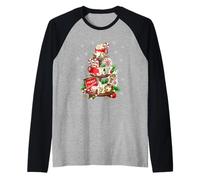 Merry Xmas Decor with Cute Snowflake Pattern For Christmas Camiseta Manga Raglan