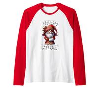 Merry Xmas GNOME Dad For Men Kids with Broken Arm Christmas Camiseta Manga Raglan