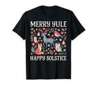 Merry Yule Happy Solstice Cottagecore Scandinavian Christmas Camiseta