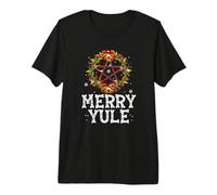 Merry Yule - Winter Solstice - Holly Pentagram - Gift Camiseta Premium