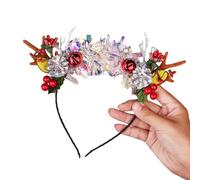 MerryChristmas - Aro para el pelo de cuernos de reno no tejido con campanas para actuaciones escénicas, accesorio para el cabello para fiestas, vacaciones, diadema para mujeres y niñas