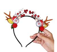 MerryChristmas - Aro para el pelo de cuernos de reno no tejido con campanas para actuaciones escénicas, accesorio para el cabello para fiestas, vacaciones, diadema para mujeres y niñas