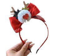 MerryChristmas - Diadema de felpa con lazo, cuernos para el pelo, accesorios para el cabello, accesorios para el cabello, suministros para fiestas, diadema de Navidad, diadema temática de vacaciones,