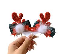 MerryChristmas - Diadema de felpa con lazo, cuernos para el pelo, accesorios para el cabello, accesorios para el cabello, suministros para fiestas, diadema de Navidad, diadema temática de vacaciones,